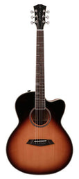 acoustic grand auditorium guitar, solid top and back (roasted top) with SIB electronics, sunburst