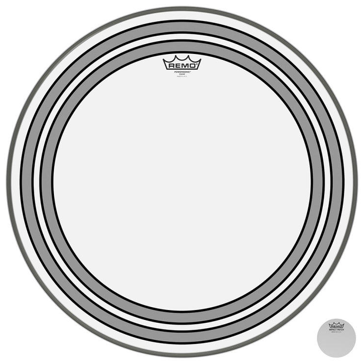 Remo - PW-1322-00 - 22" Powersonic Clear Bass Drum head with internal subsonic dampening rings