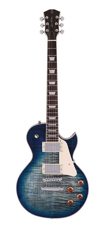 electric guitar L-style transparent blue