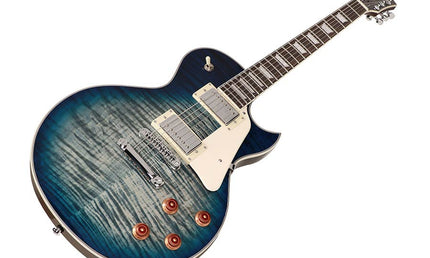 electric guitar L-style transparent blue