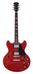 electric archtop guitar see through red