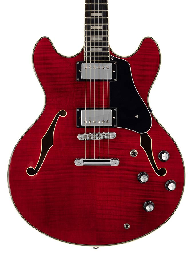 Sire Guitars - H7/str - Electric Archtop Guitar – See -Through Red