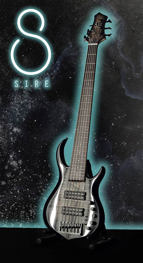 Sire Basses - M7+ A6/tbk - Alder + Solid Maple 6-String Bass Guitar – Transparent Black