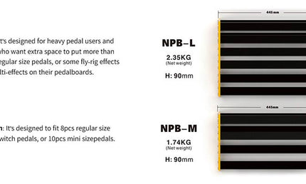 pedal board Bumblebee L, 445mm(W)x320mm(D)x90mm(H), with carry bag