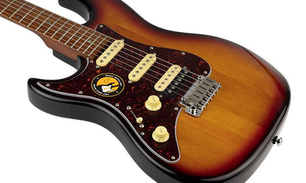 lefty electric guitar S-style 3-tone sunburst