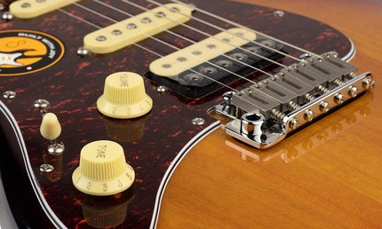 lefty electric guitar S-style 3-tone sunburst