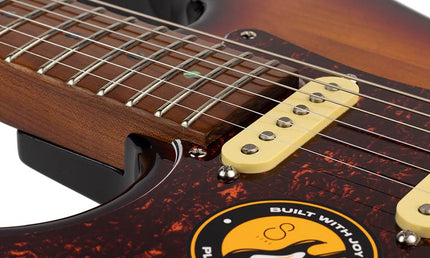 lefty electric guitar S-style 3-tone sunburst