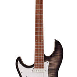 Sire Guitars - S7FML/TBK - electric guitar S-style lefty with flamed maple top transparent black – Transparent Black