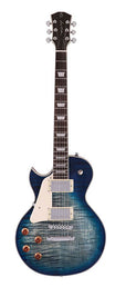 lefty electric guitar L-style transparent blue