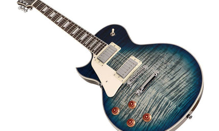 lefty electric guitar L-style transparent blue