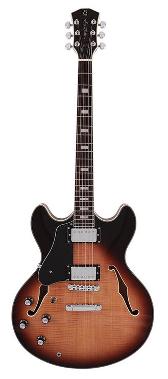 electric archtop guitar lefty vintage sunburst