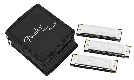 Fender - 990701021 - Blues Deluxe harmonica pack of 3 pieces (C – Blues