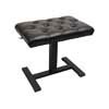 piano bench with hydraulic adjustable seat (48x31x49-56cm), satin black and black quilted vinyl sea