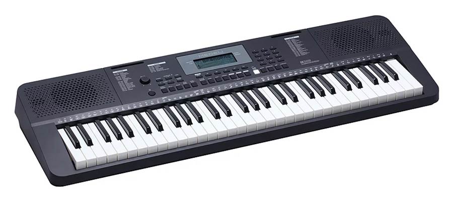 keyboard, 61 touch sensitive, lighted keys, 2 x 2,5 watt