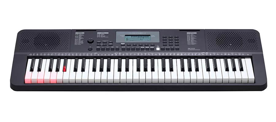 keyboard, 61 touch sensitive, lighted keys, 2 x 2,5 watt