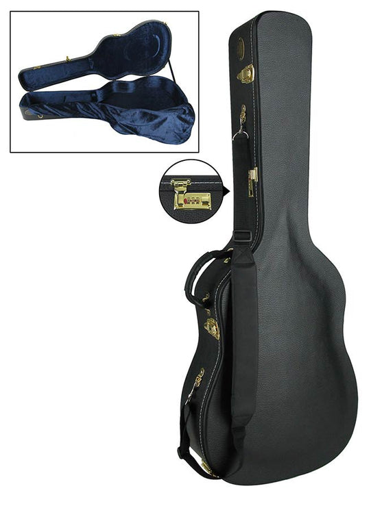 Boston - CAC-500-M - Deluxe Case For Maccaferri-model Acoustic Guitar, Wood, Arched, With Lock And Shoulder Strap