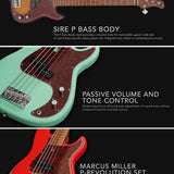 Sire Basses - P5 A4/mlg - Alder 4-String Passive Bass Guitar – Mild Green