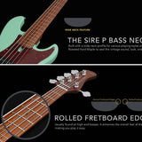 Sire Basses - P5 A4/mlg - Alder 4-String Passive Bass Guitar – Mild Green