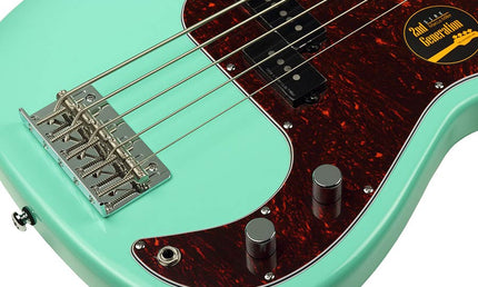 alder 5-string passive bass guitar mild green