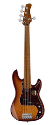 alder 5-string passive bass guitar tobacco sunburst