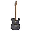 electric guitar T-style with flamed maple top transparent black