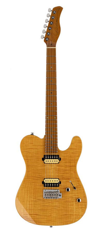 electric guitar T-style with flamed maple top natural