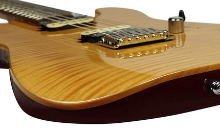 electric guitar T-style with flamed maple top natural