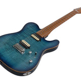 Sire Guitars - T7fm/tbl - Electric Guitar T-Style with Flamed Maple Top – Transparent Blue