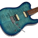 Sire Guitars - T7fm/tbl - Electric Guitar T-Style with Flamed Maple Top – Transparent Blue
