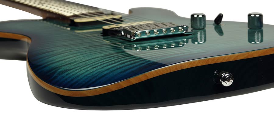 Sire Guitars - T7fm/tbl - Electric Guitar T-Style with Flamed Maple Top – Transparent Blue