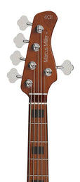 alder 5-string passive bass guitar vintage white