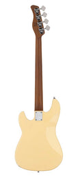 alder 4-string passive bass guitar vintage white