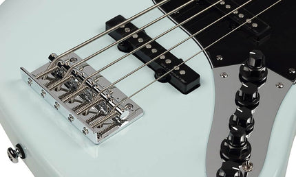 5-string active bass guitar sonic blue