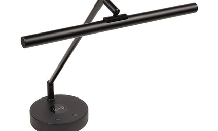 piano LED lamp T-shape with wireless charger in lamp base, black aluminium housing, incl. PSU