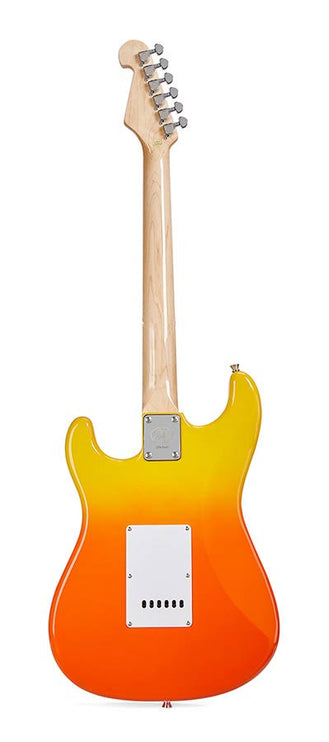 ST style electric guitar with gigbag, burning fire