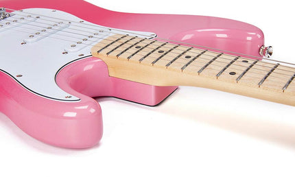 ST style electric guitar with gigbag, pink twilight