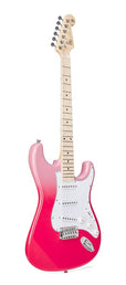 ST style electric guitar with gigbag, pink twilight