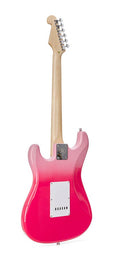 ST style electric guitar with gigbag, pink twilight