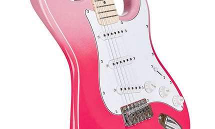 ST style electric guitar with gigbag, pink twilight