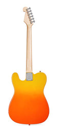 TE style electric guitar with gigbag, burning fire