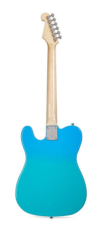 TE style electric guitar with gigbag, blue glow