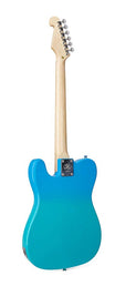 TE style electric guitar with gigbag, blue glow