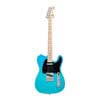 TE style electric guitar with gigbag, blue glow