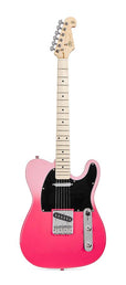 TE style electric guitar with gigbag, pink twilight