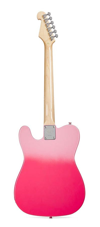 TE style electric guitar with gigbag, pink twilight