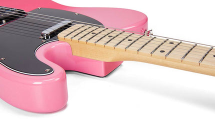 TE style electric guitar with gigbag, pink twilight