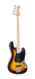 JB style electric bass guitar with gigbag, 3 tone sunburst