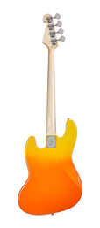 JB style electric bass guitar with gigbag, burning fire