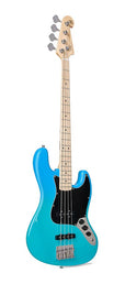 JB style electric bass guitar with gigbag, blue glow