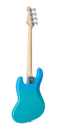 JB style electric bass guitar with gigbag, blue glow